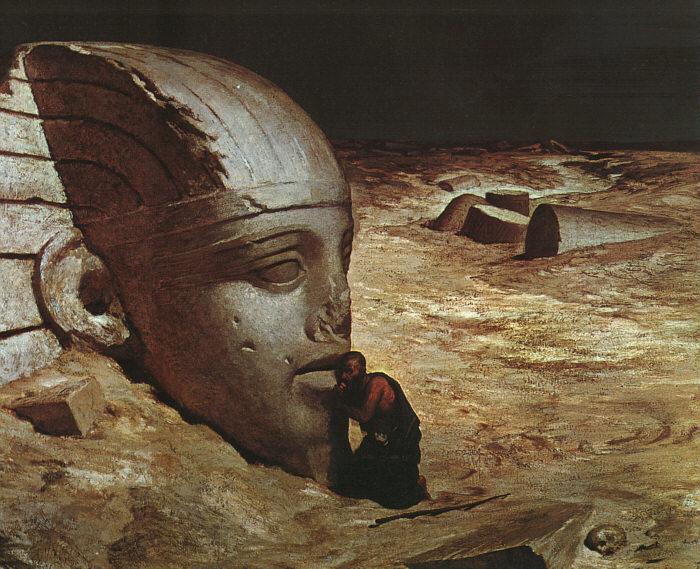 Ehilu Vedder Listening to the Sphinx Norge oil painting art